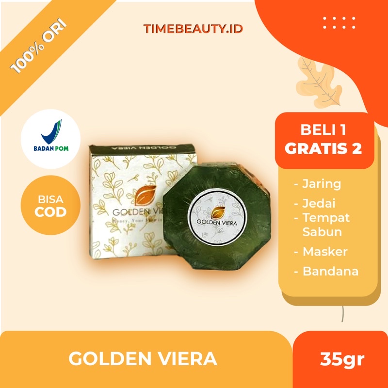 (ORIGINAL) GOLDEN VIERA ORIGINAL 100% GOLDENVIERA SABUN WAJAH MUKA JERAWAT MENCERAHKAN HERBAL SOAP