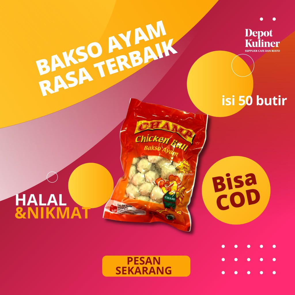 PENGIRIMAN TERCEPAT, Bakso Champ Baso Ayam Frozen 500 Gram