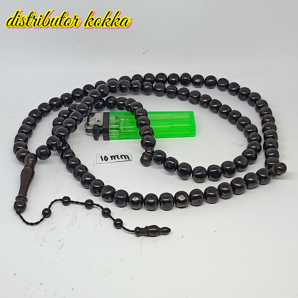 ( SUPER MURAH ) Tasbih kokka kaukah kaokah fukakah koka bulat polos 10 mm hitam