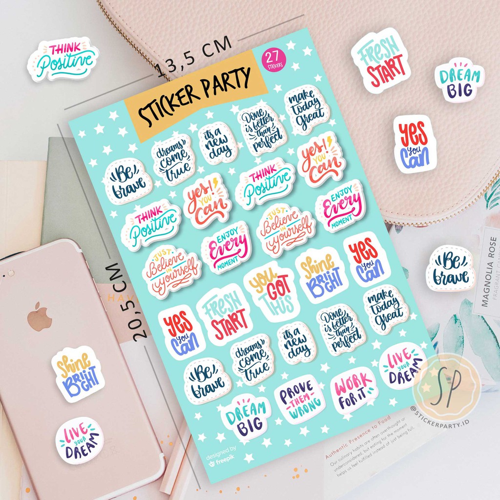 stickerparty sticker quote positif dekorasi aesthetic