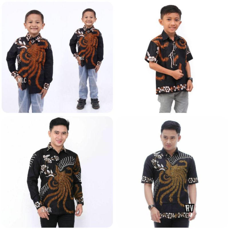 Kemeja batik anak cowok lengan panjang dan pendek umur 2-12 tahun motif AHY