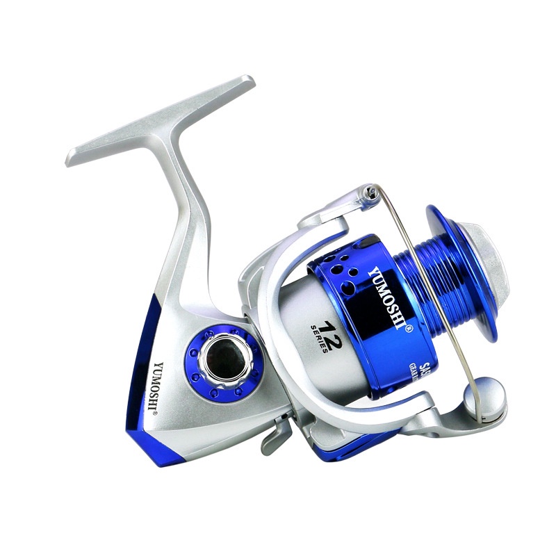 Reel Pancing YUMOSHI SA1000 SA2000 SA3000 SA4000 SA5000 SA6000 SA7000 12 Ball Bearing Spining Fishing Reel 5.5:1 Gear Ratio Gulungan Penggulung