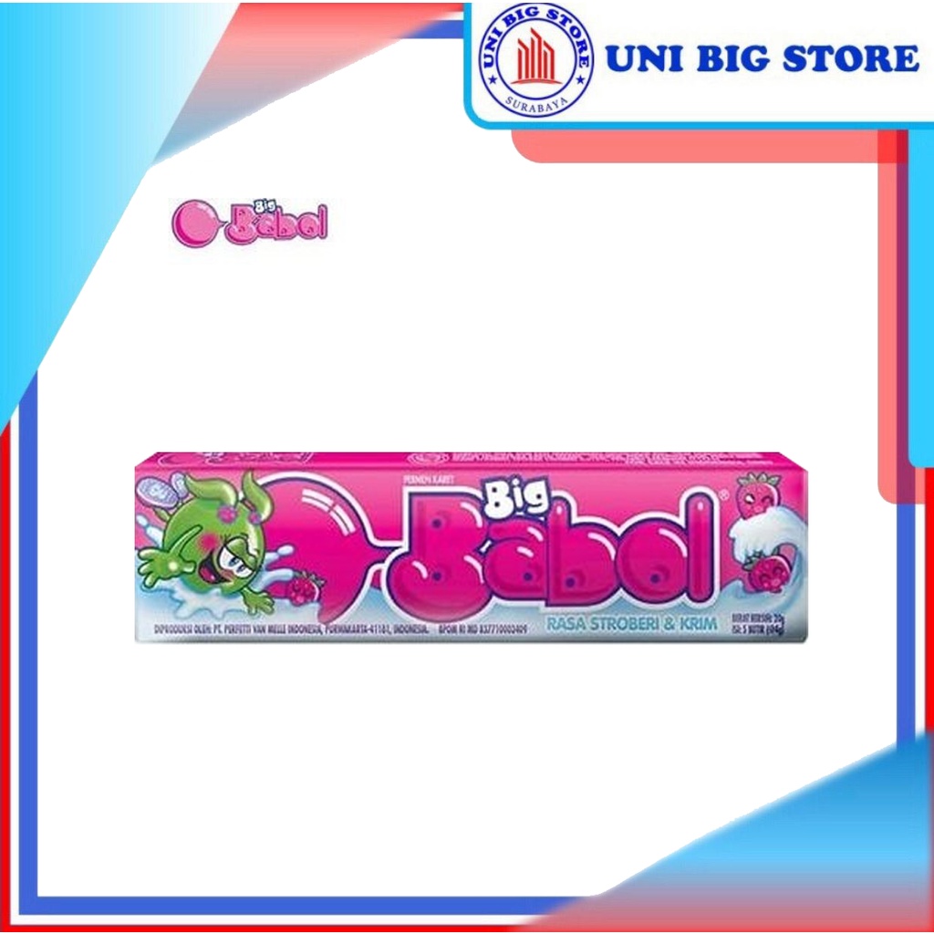 

Big Babol Gummy Candy Stroberi Krim 20 gr 1 pc Permen Karet Strawberry