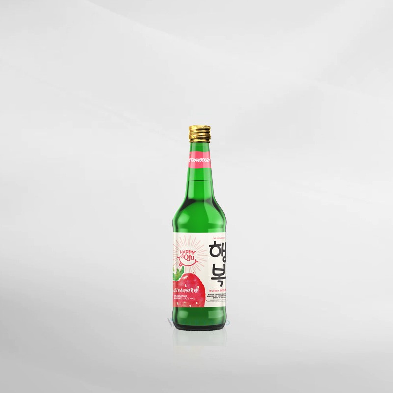 Happy Soju Strawberry 360ml ( Original &amp; Resmi By Vinyard )