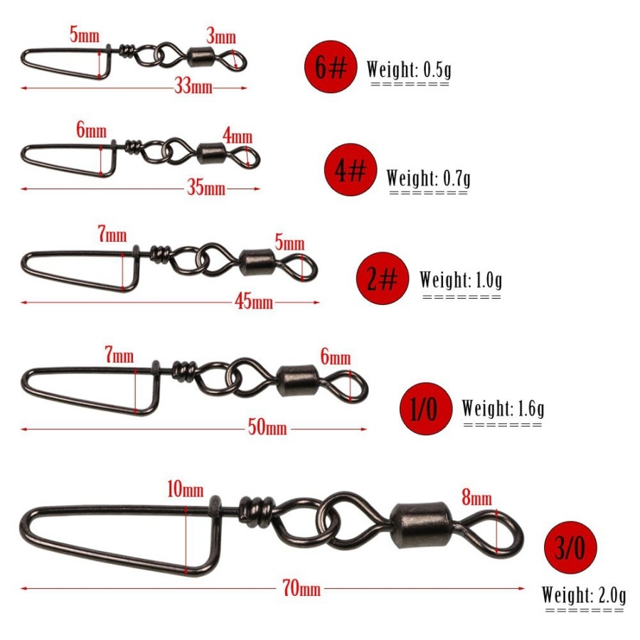 swivel swipel snap konektor penyambung tali pancing laut besar