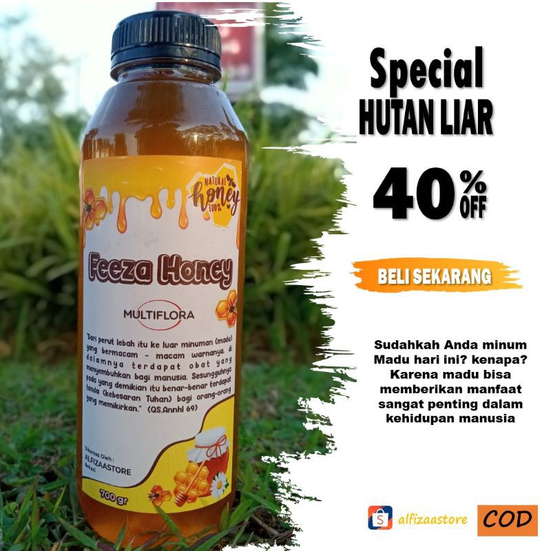 

MADU MURNI ASLI NEKTAR MULTIFLORA MADU HUTAN LIAR PREMIUM RAW (700 gram)