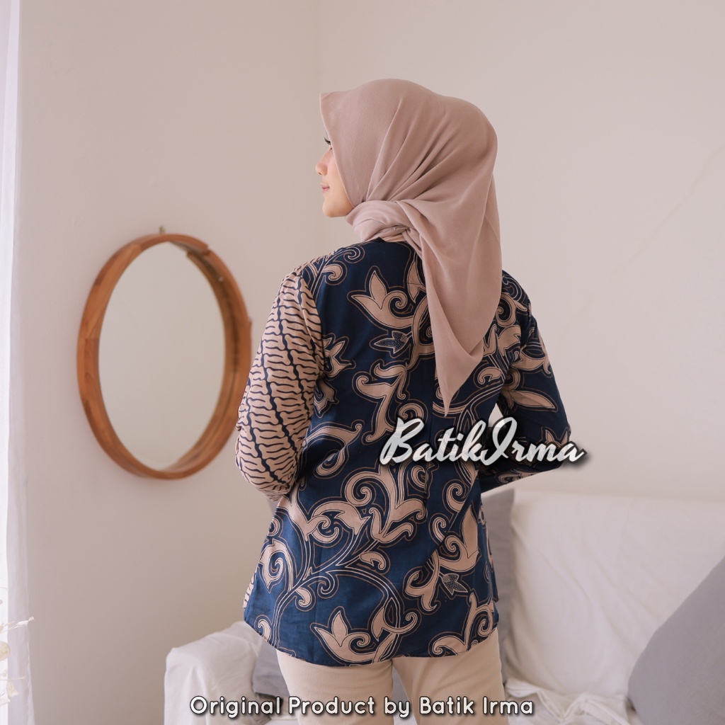 Atasan Blouse Batik Wanita Kantor Motif Kangkung BATIK IRMA