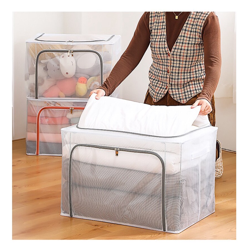 Storage Box Organizer 66 L Tempat Kotak Penyimpanan Pakaian Serbaguna Transparant