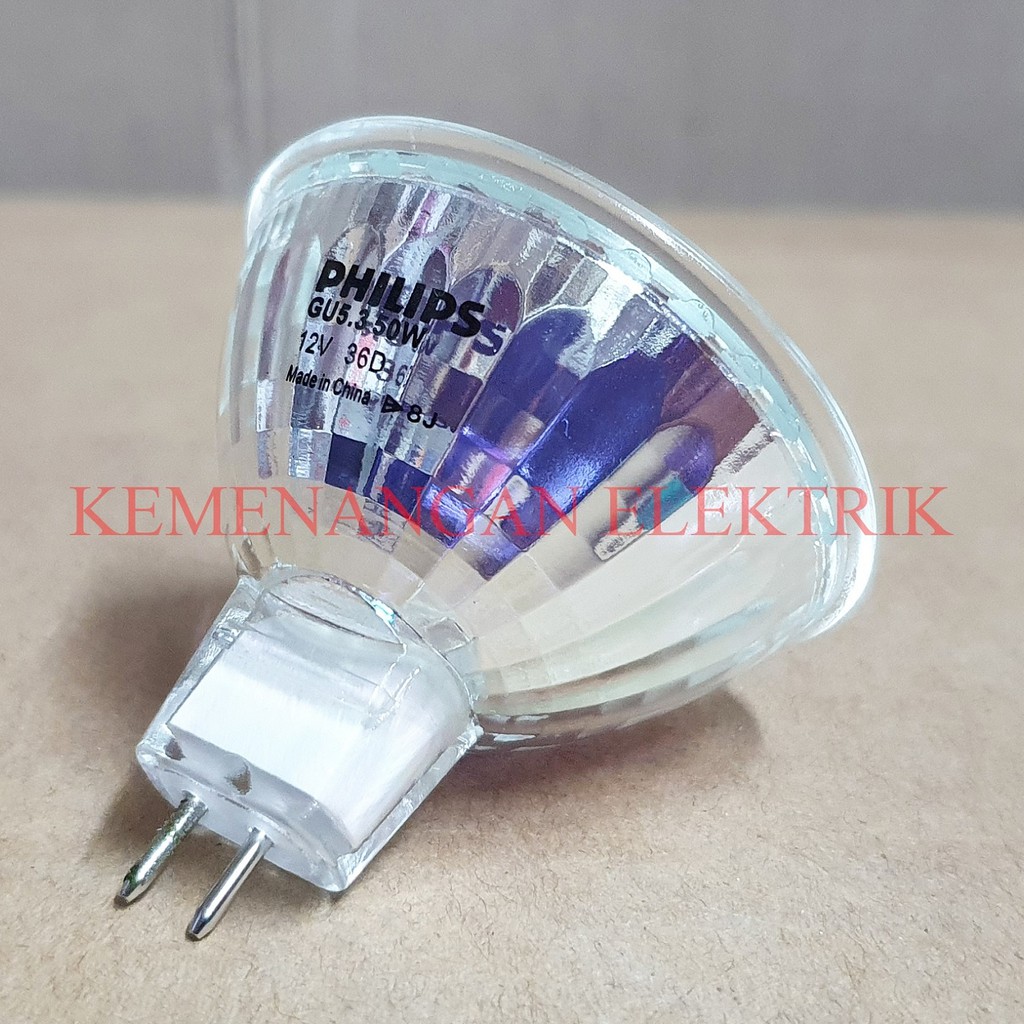 LAMPU PHILIPS HALOGEN 50W 12V MR16 KUNING DICHROIC 50 W 50WATT 12 VOLT