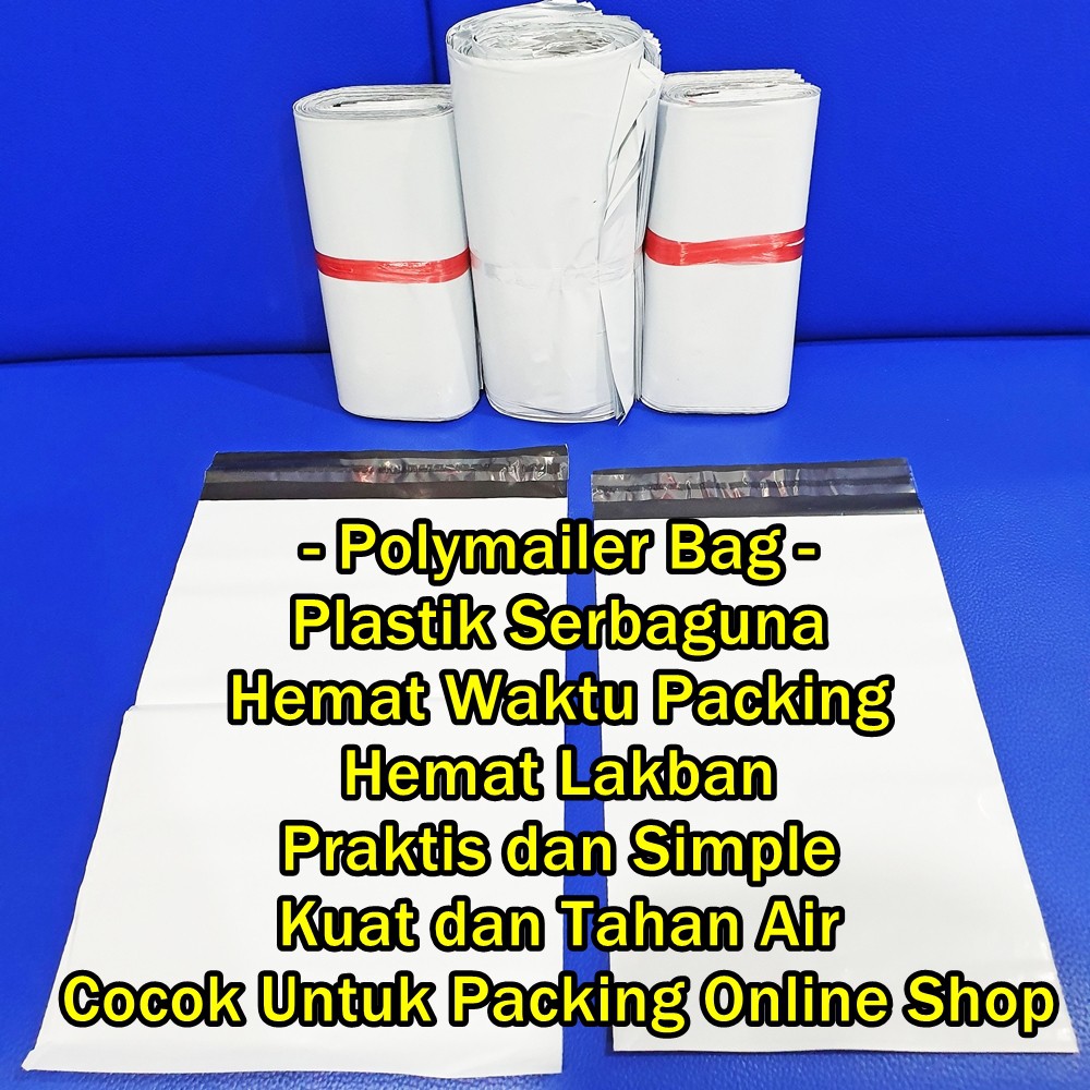 

Polymailer Bag Amplop Plastik Packing Online Shop Kantong Serbaguna 17 x 29 CM White Glossy