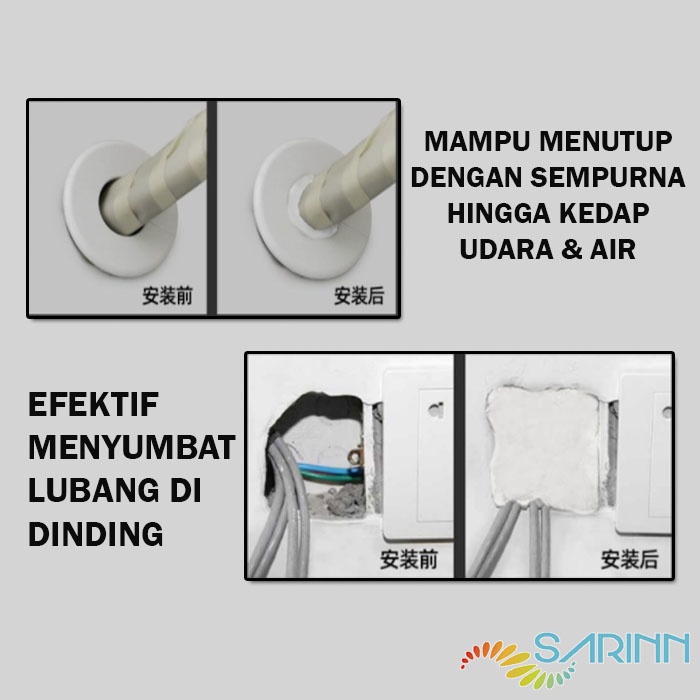 Plastisin Grade Bangunan Penambal lubang dinding selang AC tahan air Waterproof tahan panas Mudah dibentuk
