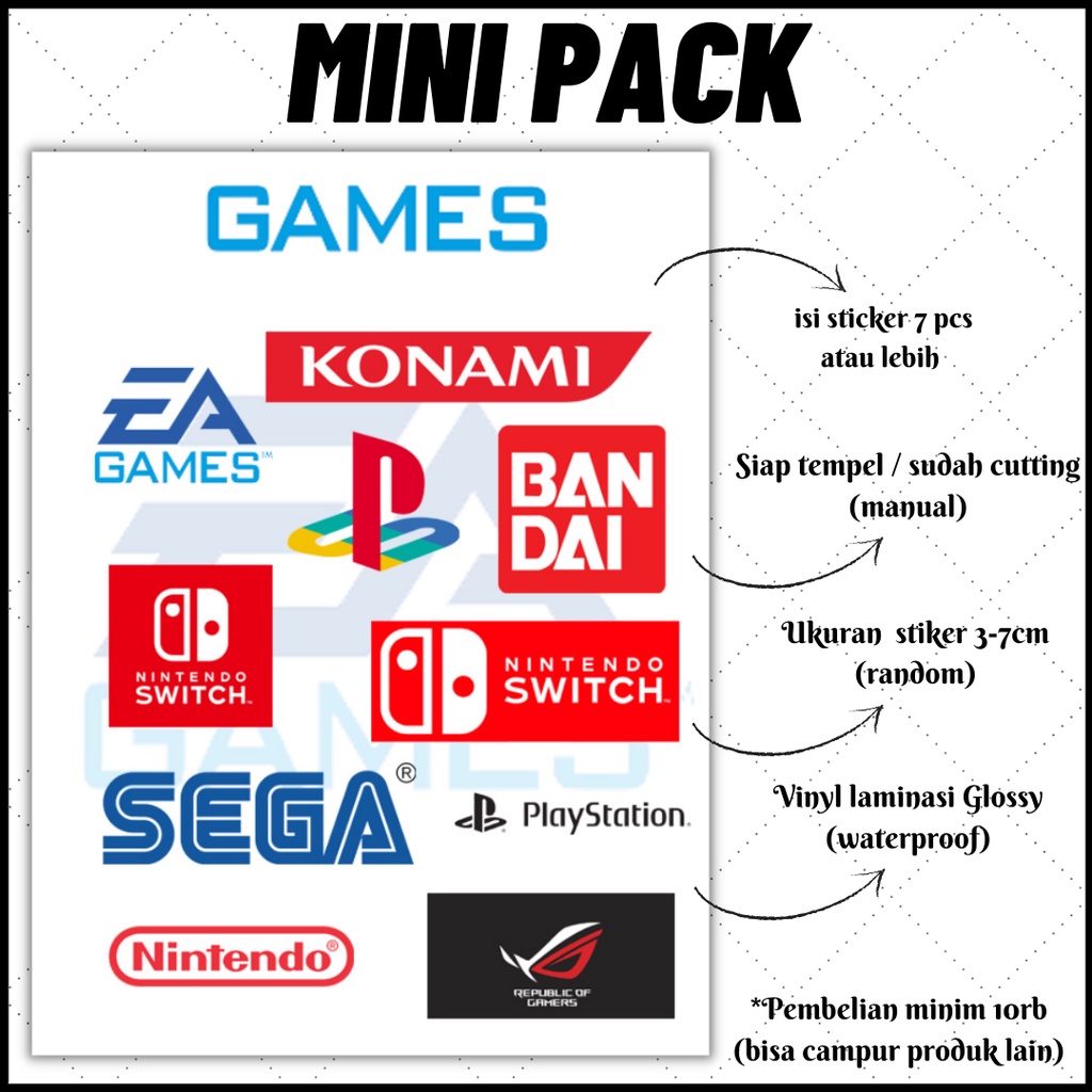 

[MINI PACK] STICKER KAWAII AESTHETIC GAMES LOG O SERIES | STICKER TUMBLR | STICKER LAPTOP HP KOPER HELM