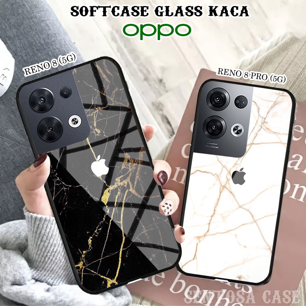 Softcase Glass Kaca OPPO RENO 8 (5G) & RENO 8 PRO (5G) - Casing HP OPPO RENO 8 & 8 PRO (5G) [ S47 ].