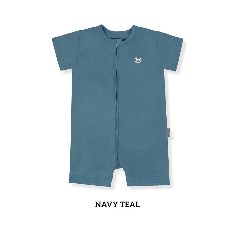 Agigu Wear - Zippy Playsuit by Little Palmerhaus 6M - 3Y, Jumsuit Bayi, Baju bayi, Jumper Baby-Navy Teal