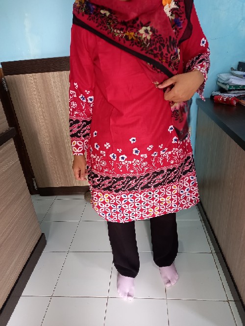 M-l-xl-xxl Batik Tunik Wanita Asj Sa Hrb026 Kenongo Pekalongan Sogan Tulis