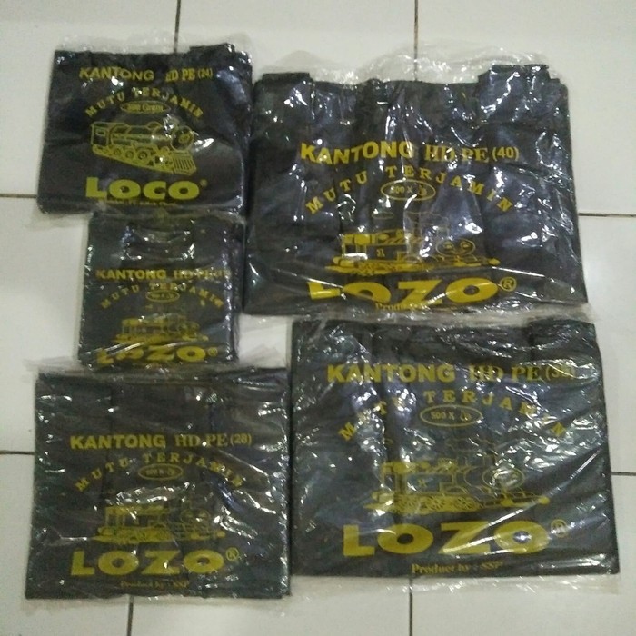 1 ( SATU) Kantong Plastik Lozo 28 Hitam  Kantong Kresek Hitam 28 Plastik Tenteng