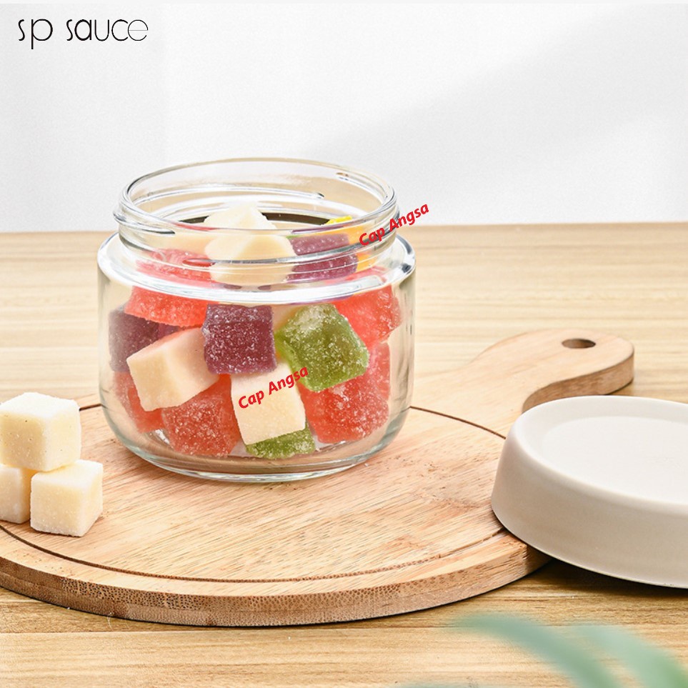 SP SAUCE AIRTIGHT GLASS JAR 280Ml STACKABLE TOPLES TABUNG KACA WADAH PENYIMPAN MAKANAN TEH YOGURT KUE KERING SNACK