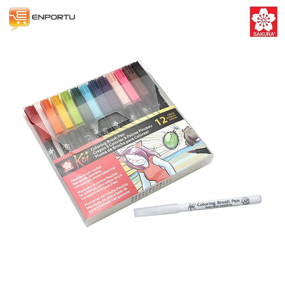 

Berkualitas SAKURA KOI Coloring Brush Pen Set 12 Colors + Blender Diskon