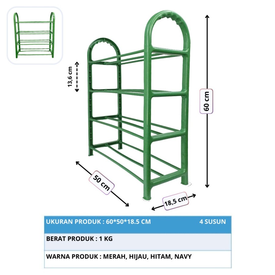 RW04 - Rak Sepatu 4 Susun/ Tempat Penyimpanan Sepatu Serbaguna 4 tingkat