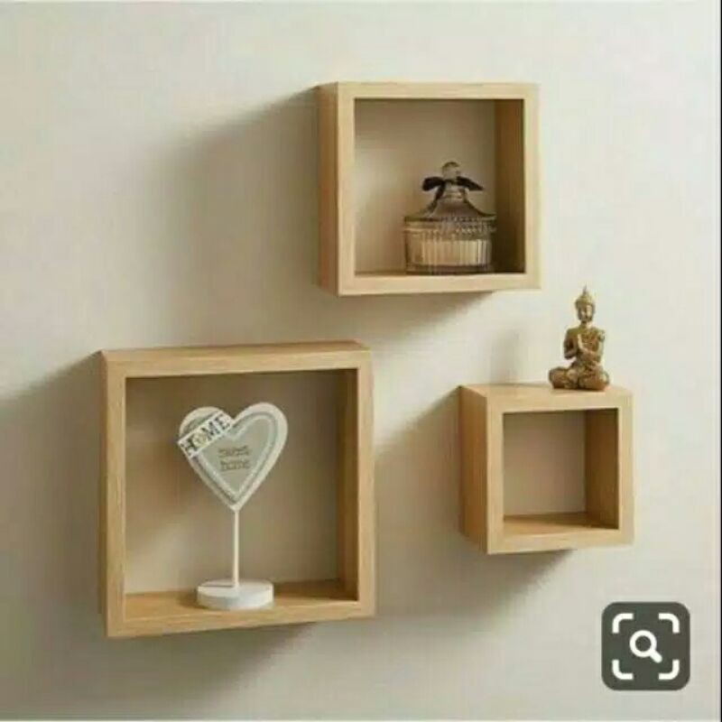 RAK DINDING PERSEGI//RAK DINDING KAYU