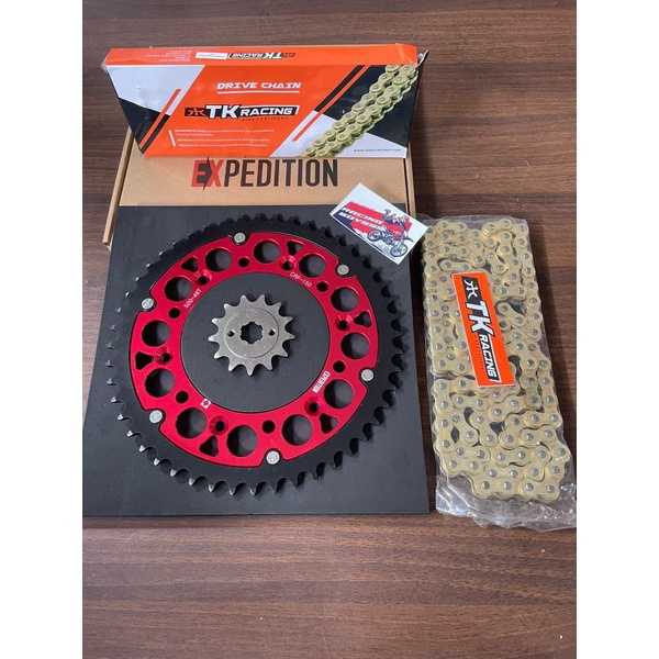 Jual gear set crf 150 L CRF 230 520 expedition model roz set rantai tk