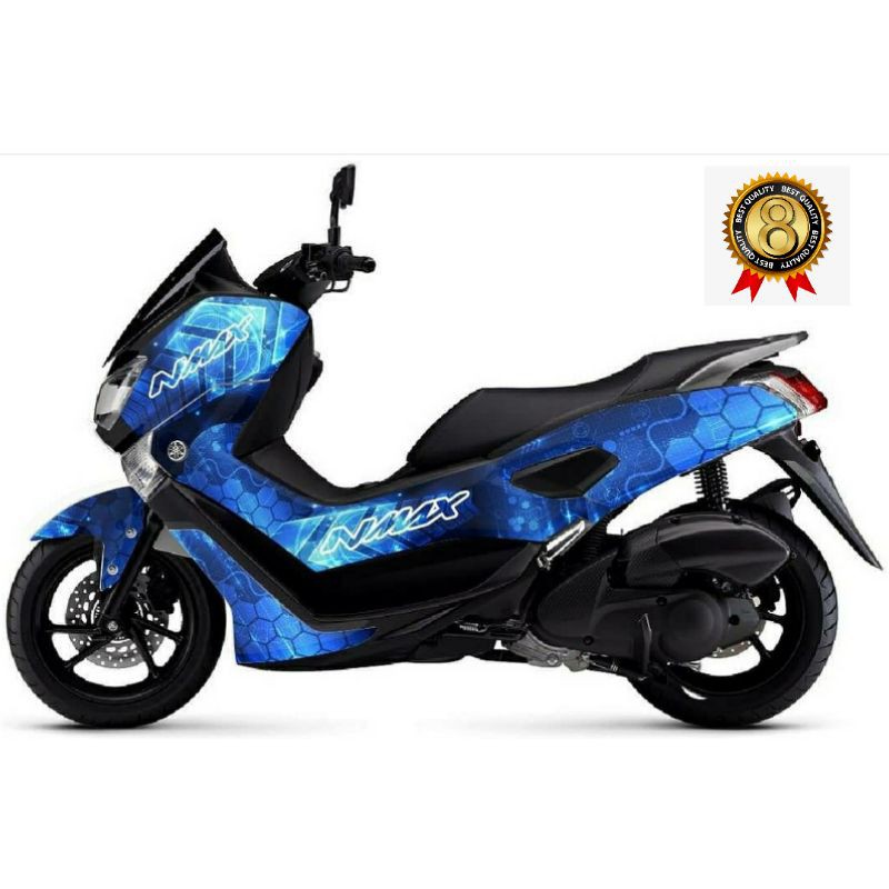 Sticker decal NMAX full body grafis biru variasi