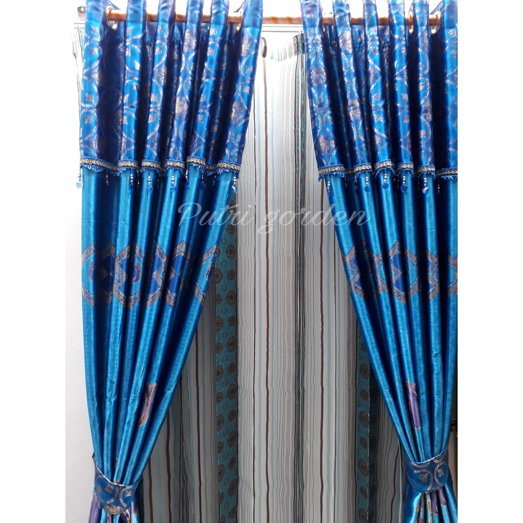 Gorden Blackout Poni Lurus Printing Tulip Pm Biru