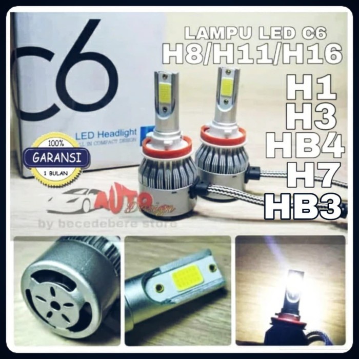 Lampu LED Mobil Turbo C6 - H1 H3 H7 H8 H11 H16 HB3 HB4 HIR2