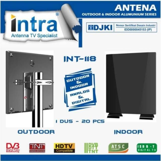 Intra Antena TV LED LCD Dalam Indoor Digital Antenna TV INT118 INT 118