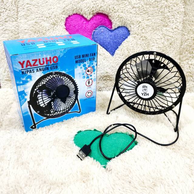 Best Seller!! Kipas Angin USB Bahan Besi Free Bubble USB Mini Fan Merek Yazuho