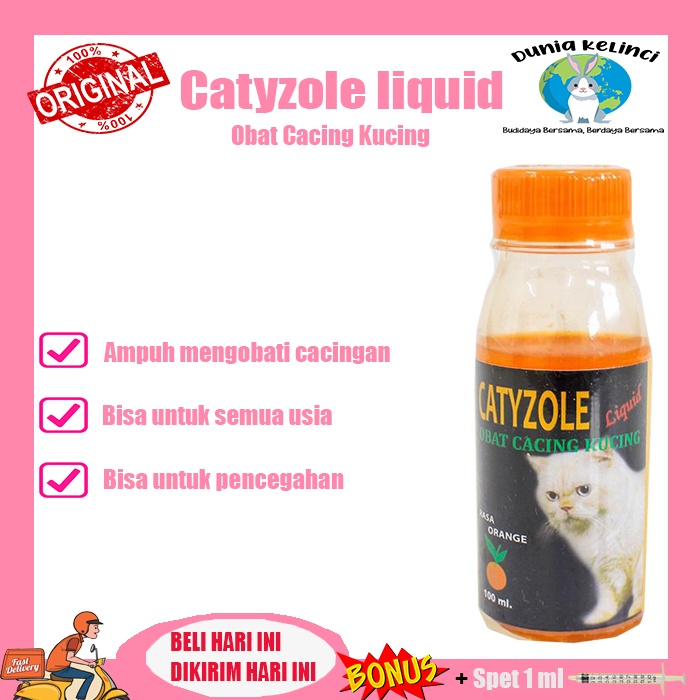 OBAT CACING KUCING CATYZOLE LIQUID CAT SPEKTRUM LUAS