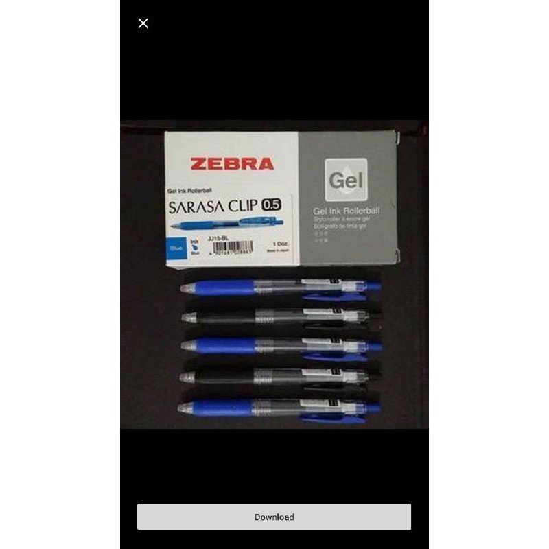 

Pen Zebra Sarasa Gel 0,5-0,7 hitam biru perlusin