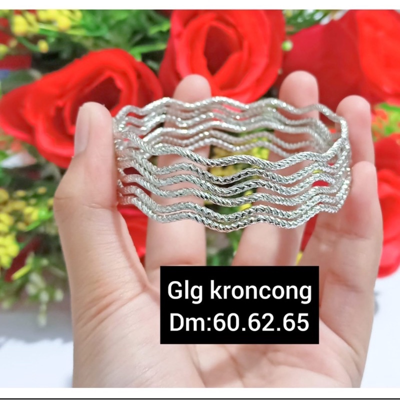 Gelang Keroncong TITANIUM Silver 6pcs free cincin