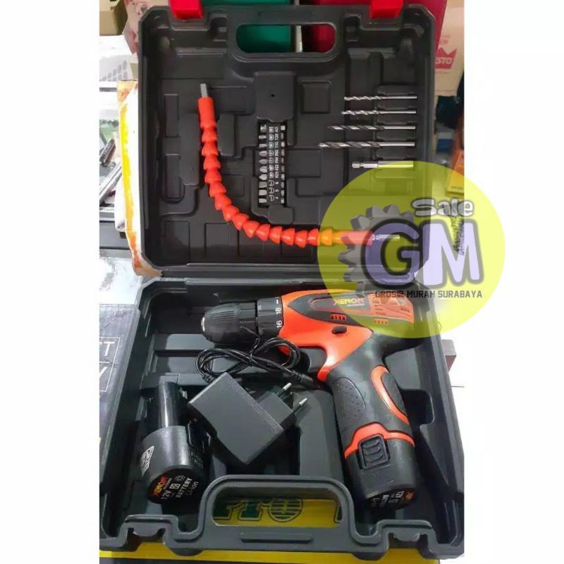 XENON CDD505 Mesin Bor Cordless Bor Baterai Charger Cas Besi Kayu - Drill Baterai