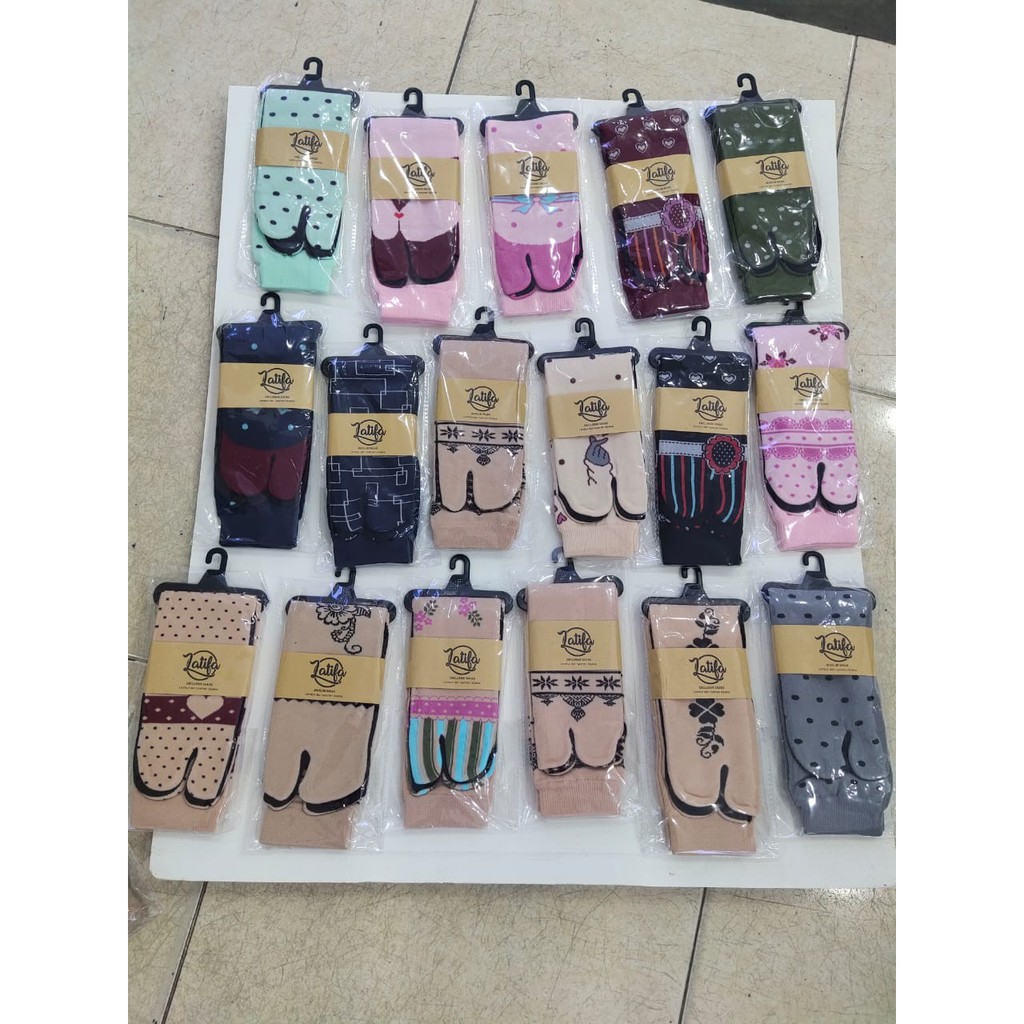 Kaos Kaki Jempol Muslimah Motif  Warna Coklat Bahan Nilon