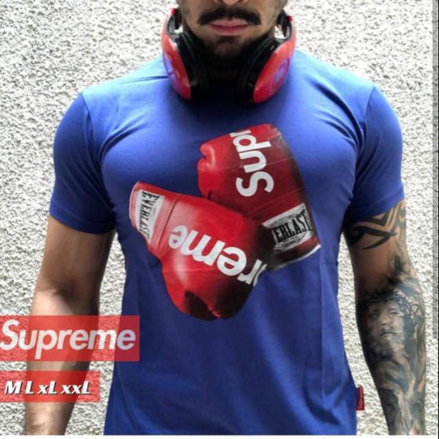 Kaos pria import supreme biru