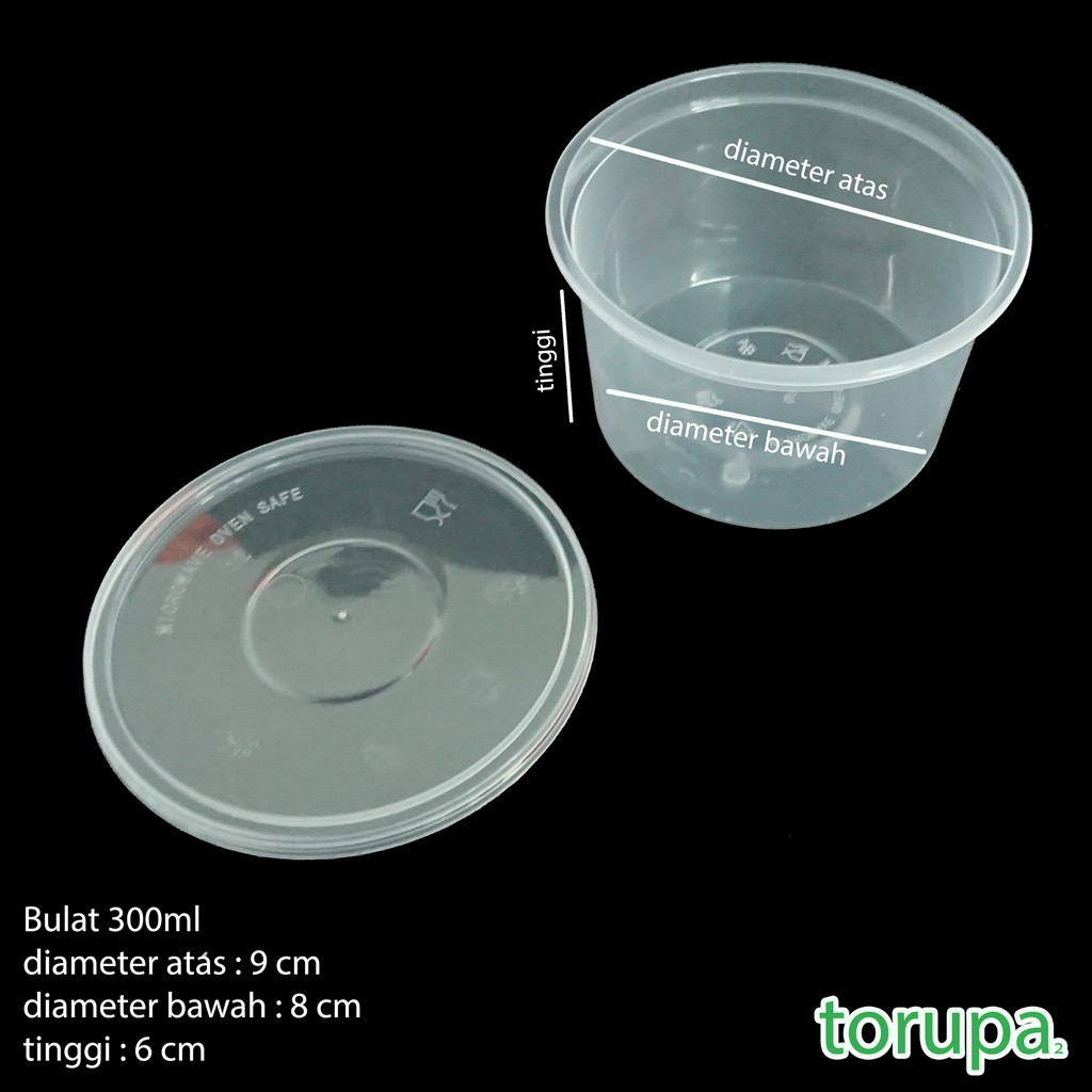 Thinwall Food Container Bowl 300ml / Kotak Makan Plastik / Lunch Box Kotak Tempat Penyimpanan Makana