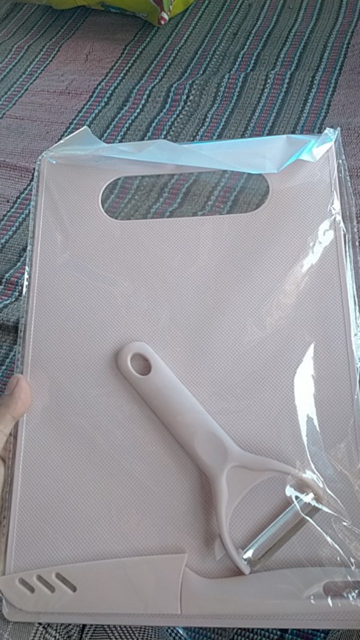 Pisau Set Talenan 3 In 1 Pengupas Kulit Buah Sayur Serbaguna Stainless