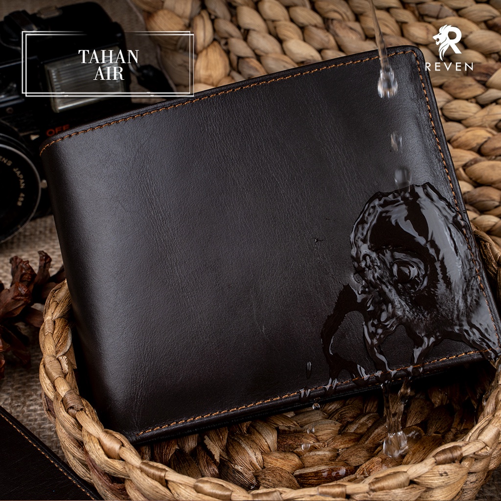 Dompet Kulit Lipat Pria Wallet Kartu Premium Cowok Kulit Asli Original Branded Waterproof Ori Malang