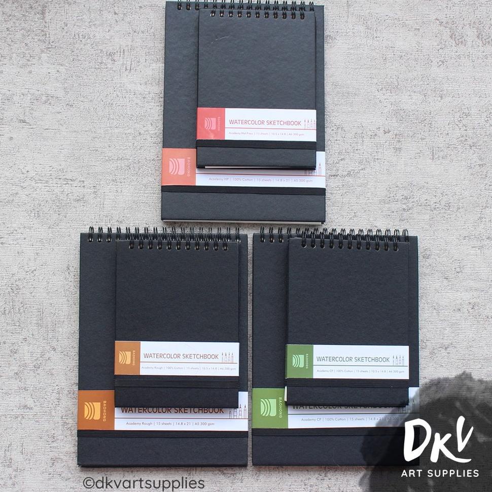 

DIJUAL Baohong Academy Watercolor Sketchbook 300gsm 100% cotton A6 / A5 Termurah