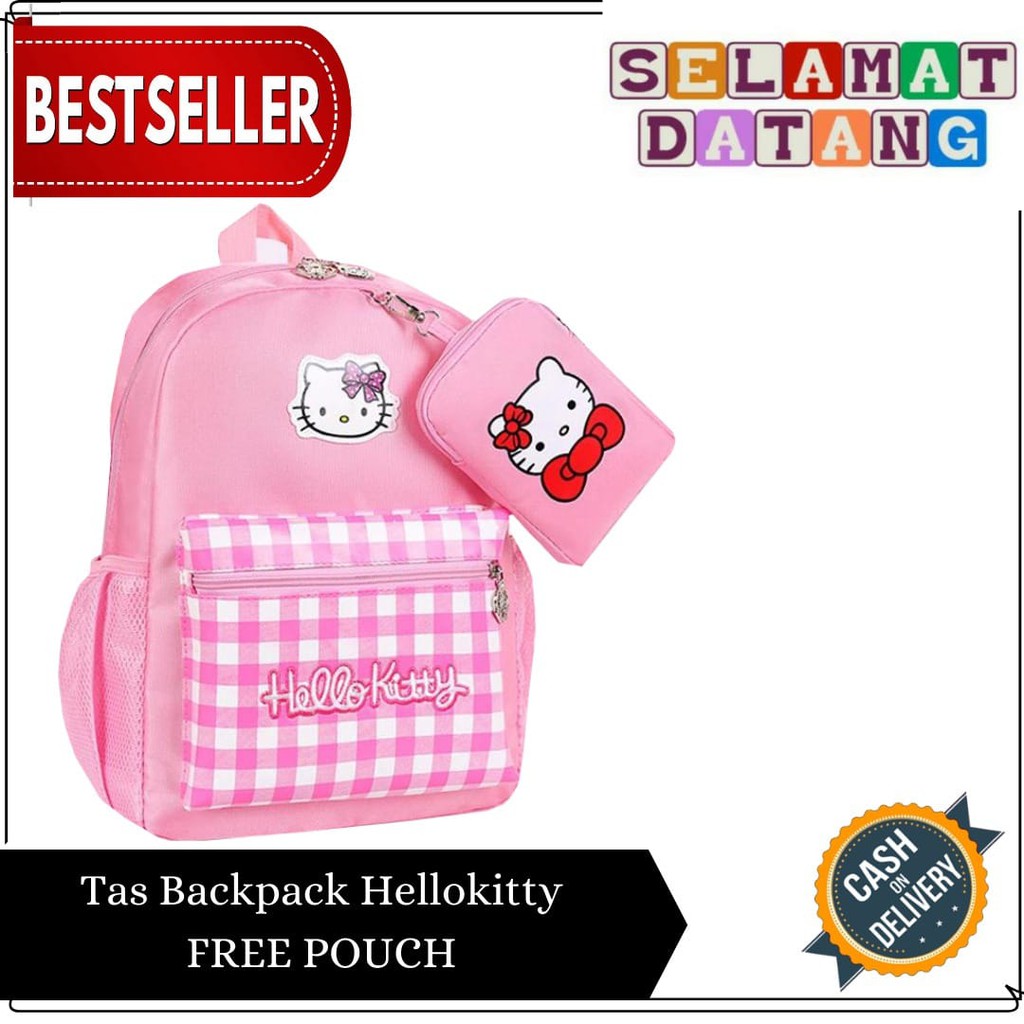 ARMELIA SHOP - Tas Anak - Tas Sekolah Anak Wanita - Tas Sekolah Anak TK SD - Motip Helokiti Kotak