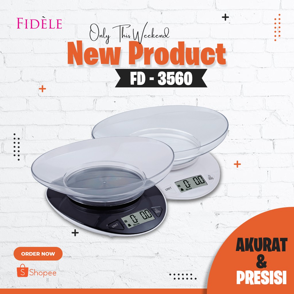 Timbangan Dapur Digital Mangkuk Besar 0.8L FIDELE FD-3560 Premium