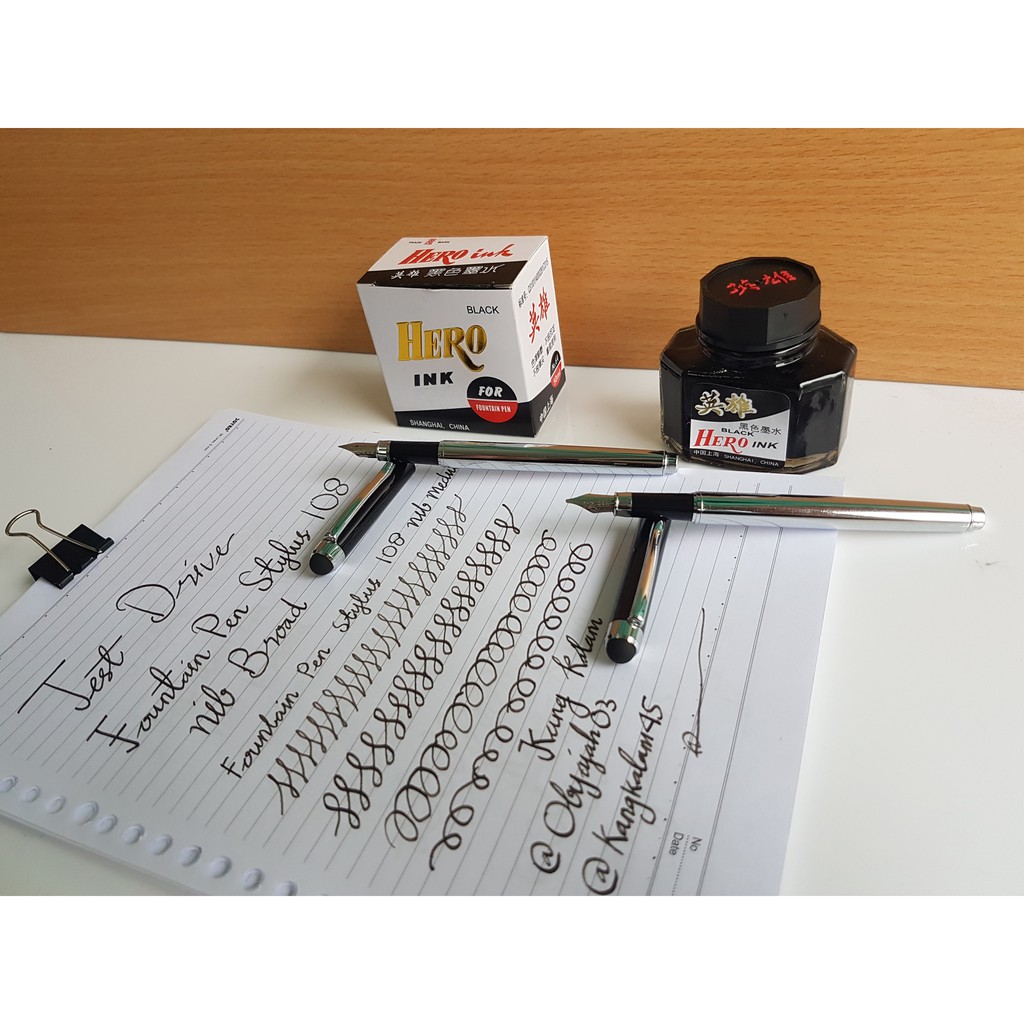 

Paket Murah Fountain Pen Stylus pen Dan Tinta Hero Ink Pena Pulpen tinta isi ulang