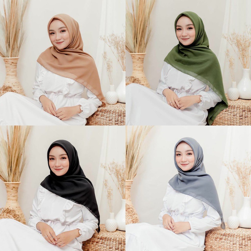 Hijab Bella Square II Jilbab Pollycotton II Kerudung Segiempat