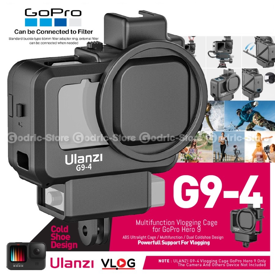 ULANZI G9-4 Case for GoPro Hero 9 10 Vlog Protect Casing Frame Housing