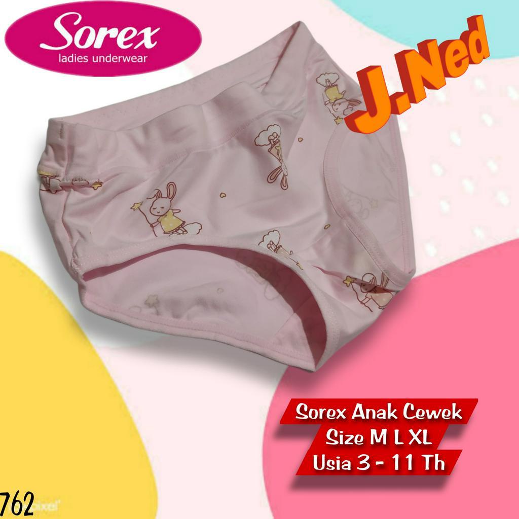 J762T - 3 PCS CELANA DALAM ANAK WANITA SOREX USIA 3 - 11 TH SIZE M-XL