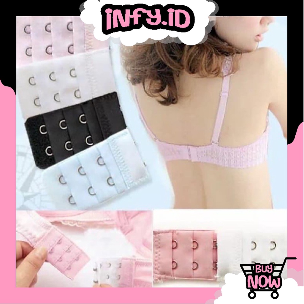 INFY - R505 Penyambung Kait Bra 2 KAIT Bra Extension Kait BH Tambahan Ibu Hamil Pengait BH