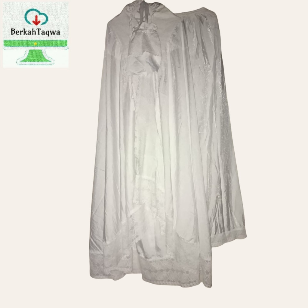 Mukena Katun Bordir Premium Mukena Putih Polos Mukena Haji Umroh Adem Tebal/Mukena Dewasa Jumbo