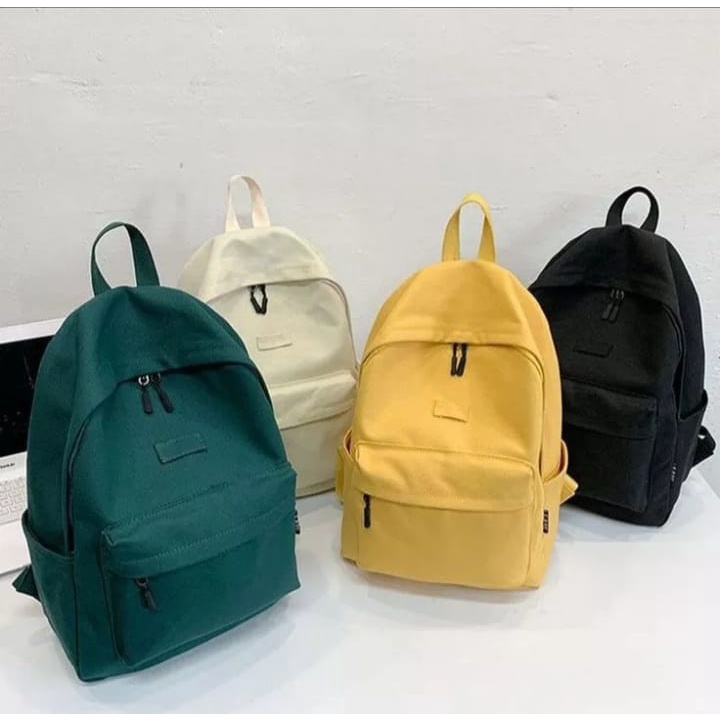 Ransel Wanita Polos Bahan Kanvas Selempang |
