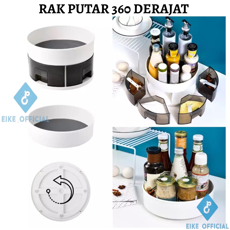Rak Bumbu Dapur Bulat Putar 360 Derajat / Rak Tempat Botol Saos Bumbu / Rak Bumbu / Rak Dapur